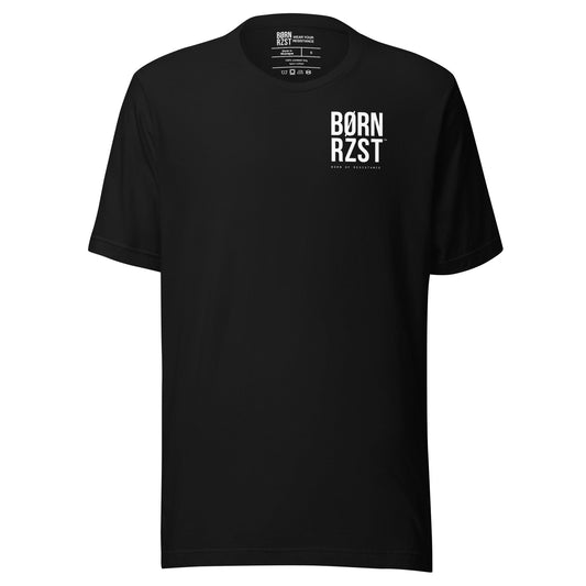 Black BØRN RZST T-shirt from the Silenced Truth collection.
